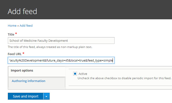 Import Events from the Duke Event Calendar SOM Federated Model