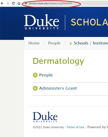 screenshot-org number displayed in Scholars at Duke.