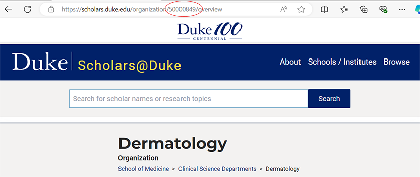 screenshot-org number displayed in Scholars at Duke.