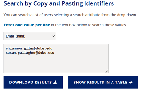 Batch identifier tool search
