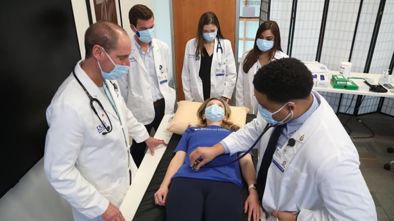 students working on a practice exam