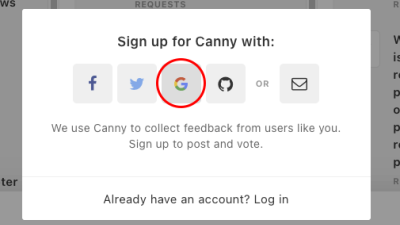 Google login button