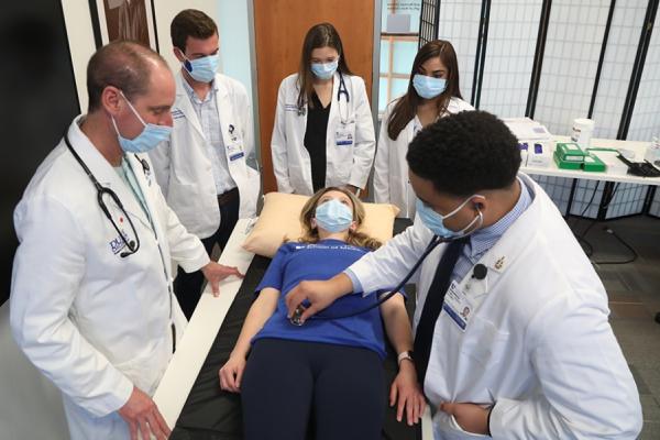 students working on a practice exam