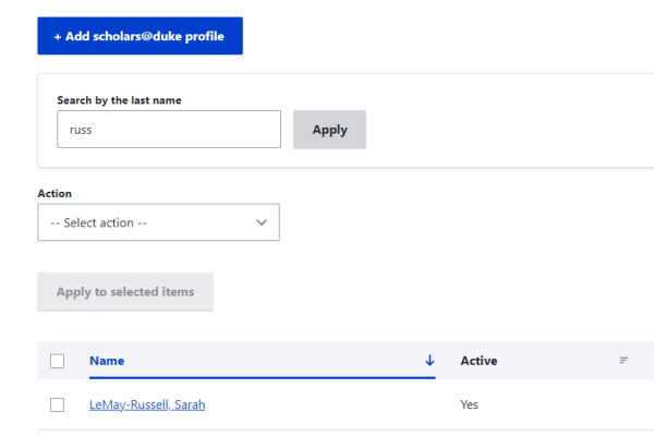 Inactive profile example