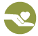 Icon - giving -hand with heart floating above palm