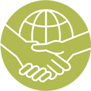 handshake in front of a globe