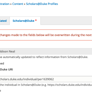 Unpublish a Scholars profile check box