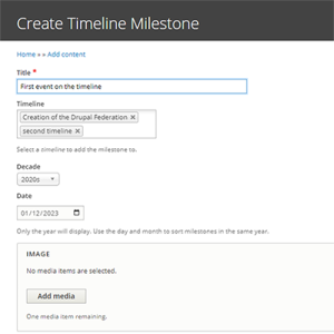 Timeline milestone