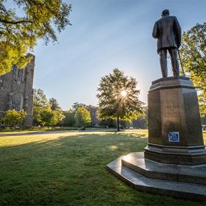 JB Duke Statue in the Able Quad at Duke University